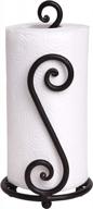 rtzen-décor hand forged wrought iron paper towel holder - stylish black classic countertop stand logo