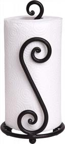 img 4 attached to RTZEN-Décor Hand Forged Wrought Iron Paper Towel Holder - Stylish Black Classic Countertop Stand