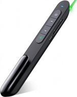 rf 2.4ghz usb rechargeable green light presentation remote - wireless presenter clicker for mac/keynote/pc/ppt logo