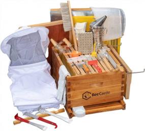 img 4 attached to 10-Frame Bee Hives And Supplies Starter Kit,Beehive Kit Dipped In 100% Beeswax,Bee Keeping Supplies-All Beginners Kit Includes Beekeeping Supplies Tool Set And Bee Suit