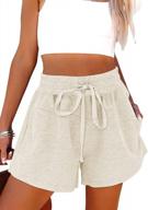 summer womens drawstring elastic waist sweat shorts for casual comfort - acelitt, available in sizes s-xxl logo