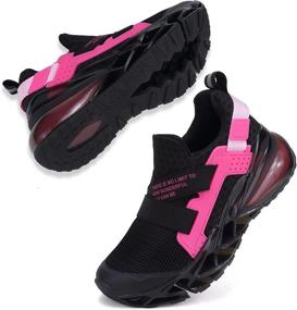 img 4 attached to Girls' Athletic Running Shoes: Breathable, Comfortable, Non-Slip Footwear for Active Athletes