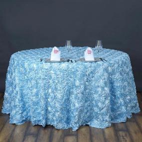 img 3 attached to Wholesale Light Blue Rosette Satin 3D Tablecloth - Perfect For Wedding, Party, And Event Decoration - Size 120 Inches - From Efavormart