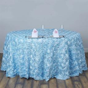 img 4 attached to Wholesale Light Blue Rosette Satin 3D Tablecloth - Perfect For Wedding, Party, And Event Decoration - Size 120 Inches - From Efavormart
