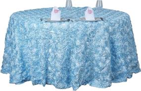 img 2 attached to Wholesale Light Blue Rosette Satin 3D Tablecloth - Perfect For Wedding, Party, And Event Decoration - Size 120 Inches - From Efavormart