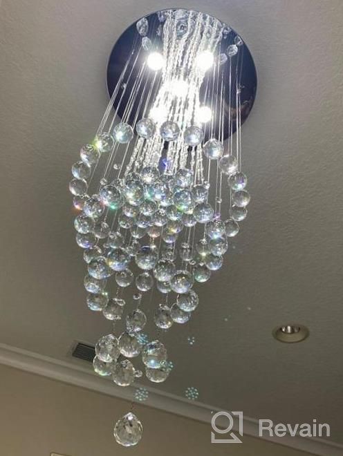 img 1 attached to Spiral Raindrop Style Crystal Chandelier - Saint Mossi 5-Light Modern Lighting Fixture For Flush Mount Ceiling Or Pendant Installation, Measures H43 X D18 review by Amicz Kakaruk