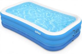 img 4 attached to Full-Sized Inflatable Swimming Pool For Family Fun - Heavy Duty Above Ground Pool For Kids, Adults, And Outdoor Backyard Pool Parties - 118” X 72” X 22” By QPAU