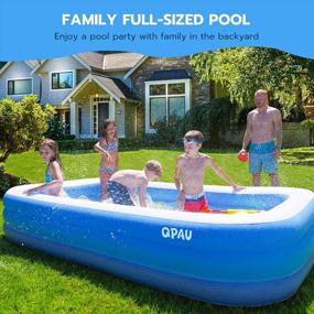img 2 attached to Full-Sized Inflatable Swimming Pool For Family Fun - Heavy Duty Above Ground Pool For Kids, Adults, And Outdoor Backyard Pool Parties - 118” X 72” X 22” By QPAU