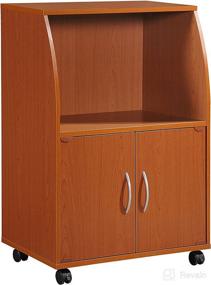 img 4 attached to 🍒 Hodedah Cherry Mini Microwave Cart: Convenient Storage with Two Doors and Shelf