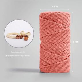 img 3 attached to Macrame Cotton Cord 5Mm X 109 Yards, ZUEXT 100% Natural Handmade Colorful 4 Strands Twisted Braided Cotton Rope For Wall Hanging Plant Hangers Gift Wrapping Tapestry DIY Crafts(100M, Passion Pink)