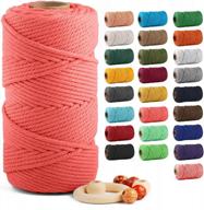 macrame cotton cord 5mm x 109 yards, zuext 100% natural handmade colorful 4 strands twisted braided cotton rope for wall hanging plant hangers gift wrapping tapestry diy crafts(100m, passion pink) logo