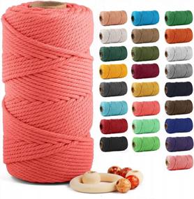 img 4 attached to Macrame Cotton Cord 5Mm X 109 Yards, ZUEXT 100% Natural Handmade Colorful 4 Strands Twisted Braided Cotton Rope For Wall Hanging Plant Hangers Gift Wrapping Tapestry DIY Crafts(100M, Passion Pink)