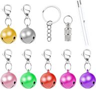 🔔 multicolor pet bells with id badge & key chain - perfect for dogs and cats, pet collar accessories - 7 pcs set logo