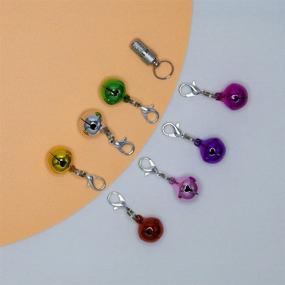 img 1 attached to 🔔 Multicolor Pet Bells with ID Badge & Key Chain - Perfect for Dogs and Cats, Pet Collar Accessories - 7 Pcs Set