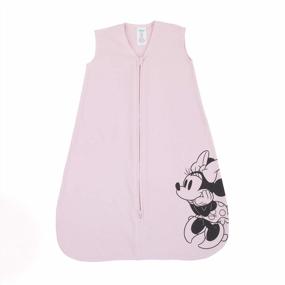 img 2 attached to Подарите уют своему малышу с помощью хлопкового вязаного одеяла Disney'S Minnie Mouse, пригодного для носки, розового/черного цвета - размер средний, возраст 6-12 месяцев