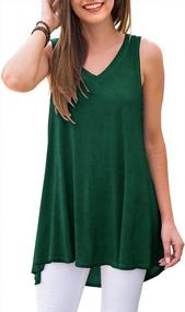 img 3 attached to Stylish Summer Sleeveless V-Neck T-Shirt Tunic Tops Blouse Shirts For Women By AWULIFFAN
