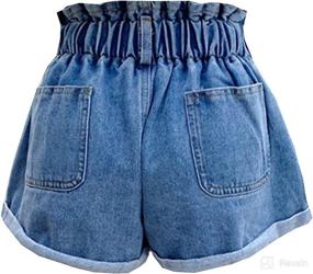 img 3 attached to 👧 Moru Denim Shorts for Toddler Girls - Stylish High Waisted Summer Jeans Short