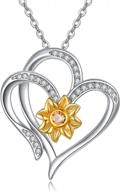 shine bright with our sterling silver heart necklace sunflower pendant - perfect mother's day or birthday gift for women! logo