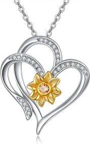 img 4 attached to Shine Bright With Our Sterling Silver Heart Necklace Sunflower Pendant - Perfect Mother'S Day Or Birthday Gift For Women!
