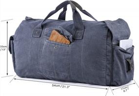 img 3 attached to Готиум холщовая дорожная сумка - винтажная сумка для путешествий на выходные, спортивный и тренажерный зал