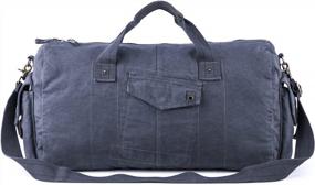 img 4 attached to Gootium Canvas Duffel Bag - Vintage Travel Tote Weekend Holdall Sports Gym Bag