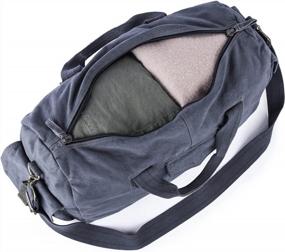 img 1 attached to Готиум холщовая дорожная сумка - винтажная сумка для путешествий на выходные, спортивный и тренажерный зал