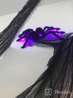 img 1 attached to Halloween Haunters Large 28-Inch Realistic Black Spider Prop Decoration With 26 Purple LED Lights - Creepy Crawly Fury Legs For Spooky Ambiance review by Erin Nguyen