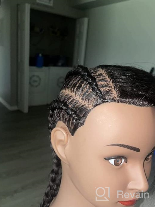 img 1 attached to Real Hair Mannequin Head For Styling, Training, And Cosmetology Practice - Hairginkgo 100% Human Hair Manikin Head With Clamp Stand For Dyeing, Cutting, And Braiding (2019B0214) review by Devin Henry