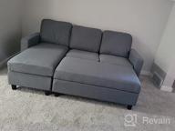 img 1 attached to Small Space Sectional Sofa With Ottoman: HONBAY Reversible Dark Grey L-Shaped Couch And Chaise. review by Ryan Dot