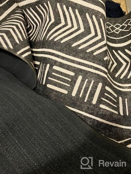 img 1 attached to Dark Gray 5'X7' Eco Friendly Recycled Machine Washable Contemporary Geometric Bohemian Stain Resistant Flat Weave Area Rug review by Sadik Pinger
