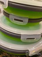 img 1 attached to 🥗 CARTINTS Green Collapsible Food Storage Containers: 4 Piece Set with Lids, Silicone Lunch Containers, Microwave and Freezer Safe review by Anthony Cano