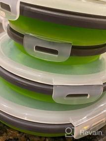img 7 attached to 🥗 CARTINTS Green Collapsible Food Storage Containers: 4 Piece Set with Lids, Silicone Lunch Containers, Microwave and Freezer Safe
