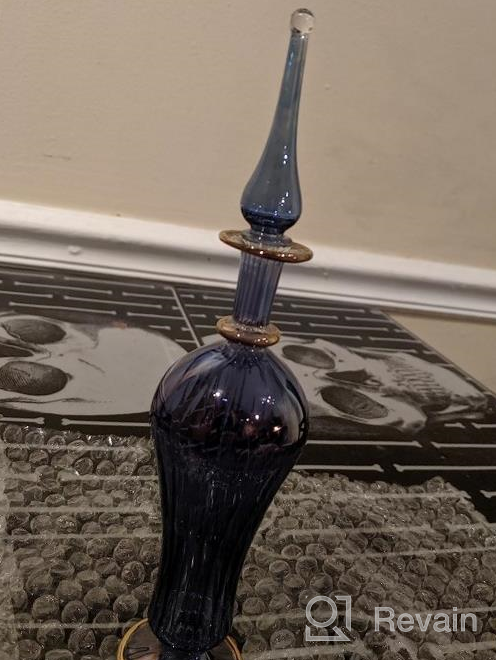 img 1 attached to NileCart™ Egyptian Perfume Bottle Large Size 9 In. Blue Handmade In Egypt For Your Perfume, Essential Oils, Egyptian Decoration Or Party Table Centerpiece review by Jen Johnson