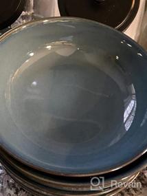 img 6 attached to 35Oz Matte Light Blue Soup Bowls Set Of 4 - Serving Bowl For Salad, Pasta, Fruit - Dishwasher And Microwave Safe.