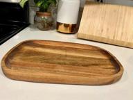 img 1 attached to Stylish Acacia Serving Tray- Perfect For Snacks, Fruit, And Cheese Board! review by Derek Jha