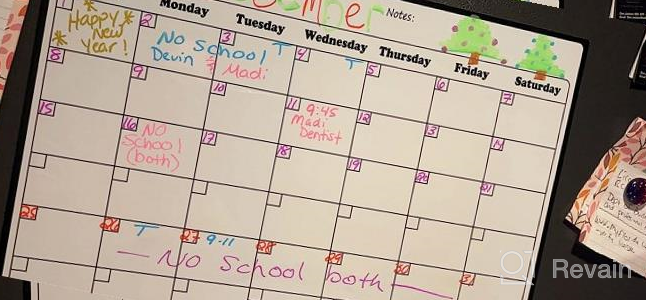 img 1 attached to Magnetic Fridge Calendar: Stay Organized With This Dry Erase Whiteboard For Refrigerator Planners - 16.9" X 11.8 review by Billy Mariner