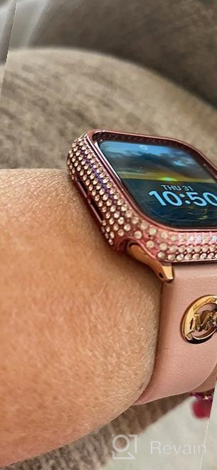 img 1 attached to Surace Compatible With Apple Watch Case 38Mm For Apple Watch Series 6/5/4/3/2/1, Bling Cases With Over 200 Crystal Diamond Protective Cover Bumper For 38Mm 40Mm 42Mm 44Mm (38Mm, Clear) review by Kevin Compton