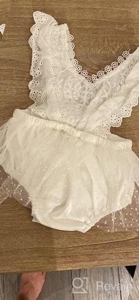 img 1 attached to Adorable Butterfly Sleeve Romper For Infant Baby Girls With Ruffle Lace, Tutu Dress Jumpsuit, And Princess Outfit By Kayotuas review by Charles Jenkins