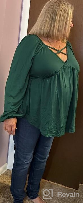 img 1 attached to Flaunt Your Curves In Style With Uoohal'S V-Neck Criss Cross Tunic Shirts - Plus Size Tops For Women review by Derrick Kadam