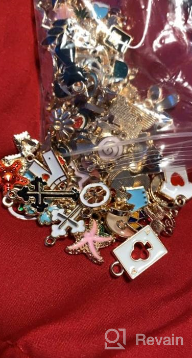 img 1 attached to 💍 220Pcs Assorted Gold Plated Enamel Charms Necklace Bracelet Pendants by SANNIX for Valentine's Day DIY Jewelry Making and Crafting review by Jon Dugan