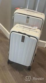 img 6 attached to 20-дюймовый обновленный багаж Hanke с передним карманом для ноутбука, чемоданом на колесиках с вращающимися колесами и замком TSA - серая алюминиевая рама для ПК Hardside Travel для мужчин и женщин