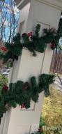 img 1 attached to 10FT Christmas Garland With Red Berries, Pine Cones & Snow - Perfect For Outdoor Decor! review by Reed Rustman