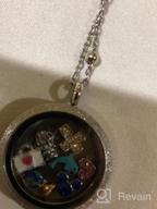 img 1 attached to Sparkling Stainless Steel Floating Charms Locket Pendant Necklace - Waterproof Screw and Birthstones Included with Chain review by Sick Yeldell