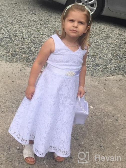 img 1 attached to Bow Dream Elegant V-Neck 🌸 Sleeveless Flower Girl Dress with Lovely Lace review by Jennifer Lee