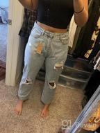 img 1 attached to High Waisted Baggy Mom Jeans With Distressed Wide Legs For Women - Loose Ripped Boyfriend Denim Pants, Genleck Y2K Style review by Melissa Thompson
