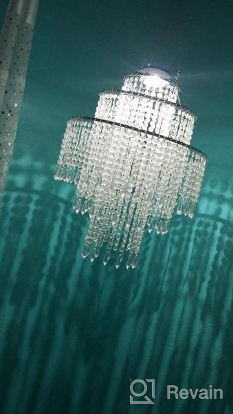 img 1 attached to Gold Acrylic Chandelier Shade With Crystal Beads And 3 Tiers - Perfect For Bedroom, Wedding, Or Party Decoration - 12.6" Diameter review by Evan Roberts