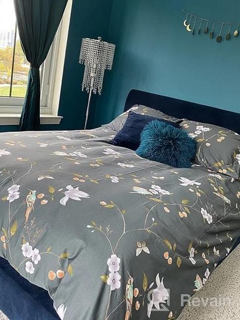 img 1 attached to King Size Jersey Knit Cotton Duvet Cover With Botanical Floral Design – Perfect For Girls And Women'S Room Décor. Get This Pink Floral Bedding Set Including Comforter Cover And 2 Pillow Shams. review by James Hova