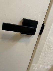 img 8 attached to Черная дверная ручка TICONN Heavy Duty, матовая черная дверная ручка Реверсивный квадратный дверной рычаг для спальни, ванной комнаты и комнат (манекен - без замка и ключа, 1 упаковка)