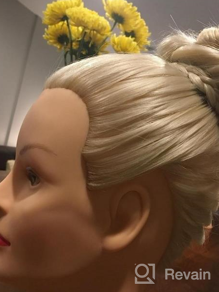 img 1 attached to Synthetic Hair Mannequin Head For Styling Practice And Cosmetology Training With Stand - 26 Inches Blonde HX2701 For Braiding And Little Girls review by Abunsefer Chongbang