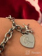 img 1 attached to Turandoss Horse Gifts: Engraved 26 Letters Initial Charm Bracelet - Stainless Steel Horse Lover Bracelet for Girls review by Lucia Brown